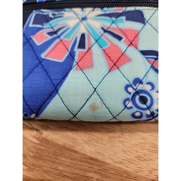 Vera Bradley Wallet Turn Lock Clasp Blue Pink Colors Zip Around Clutch - Picture 5 of 8